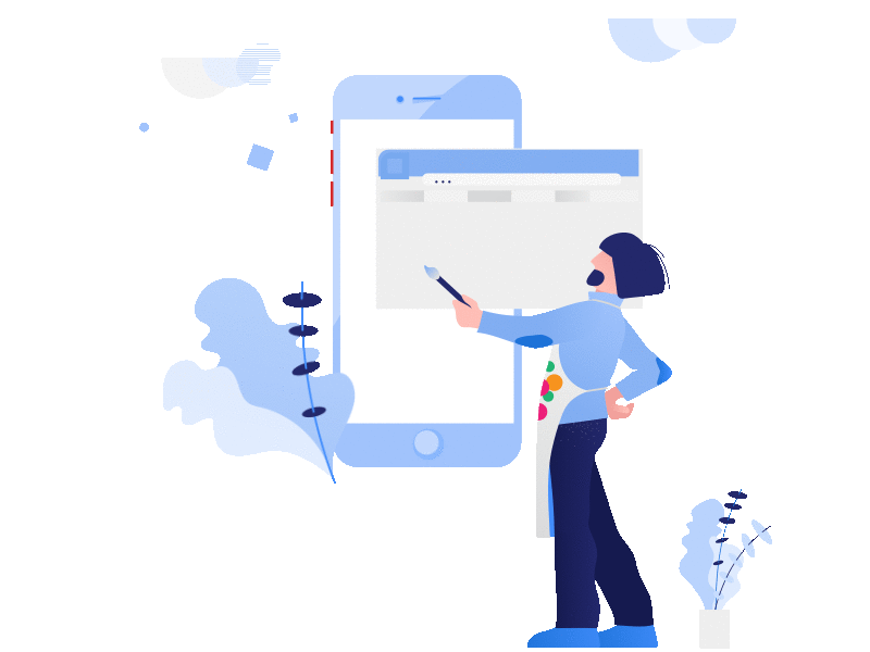 man painting website